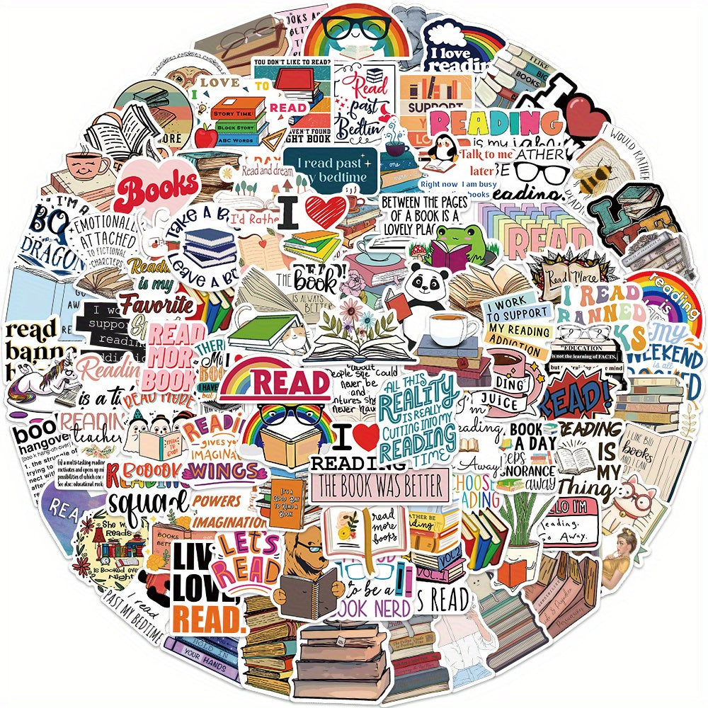 100pcs Fun Learning Stickers for Laptops and Bottles