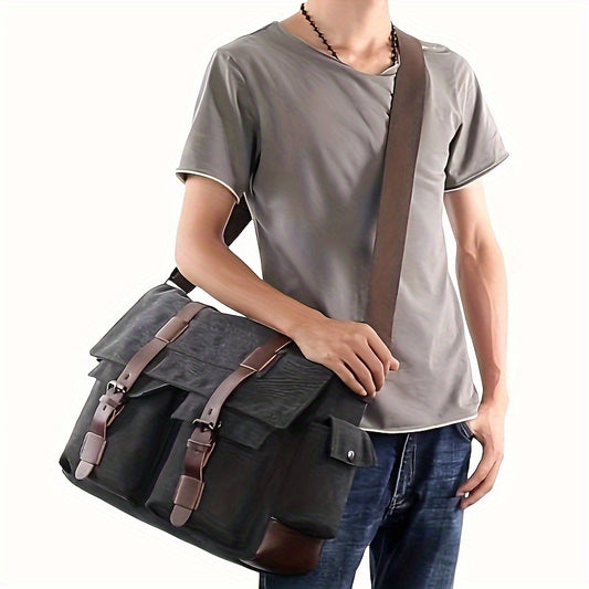 Large Capacity Canvas Messenger Bag for Men