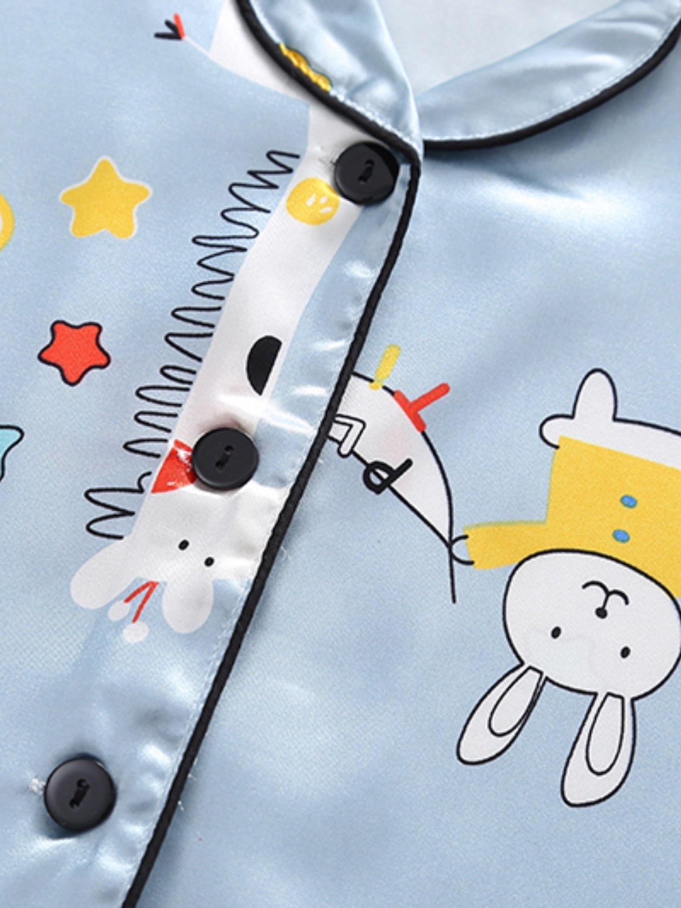 Girls Family Pajamas Set Animals Graphic V Neck Short Sleeve Top & Shorts
