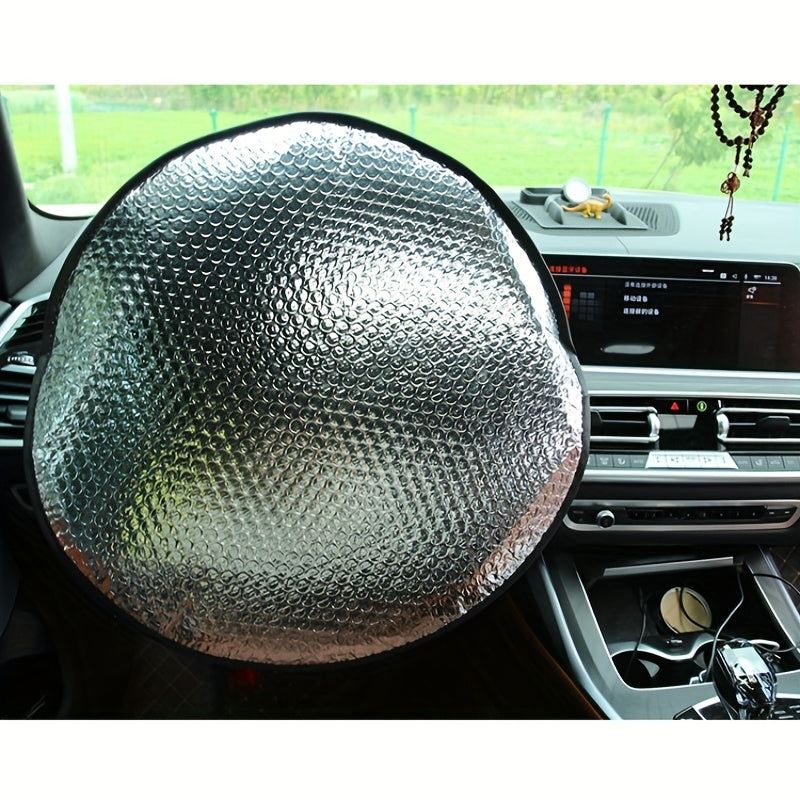 Car & Steering Wheel Sun Shade Cover - Fits All SUVs, Trucks & Cars