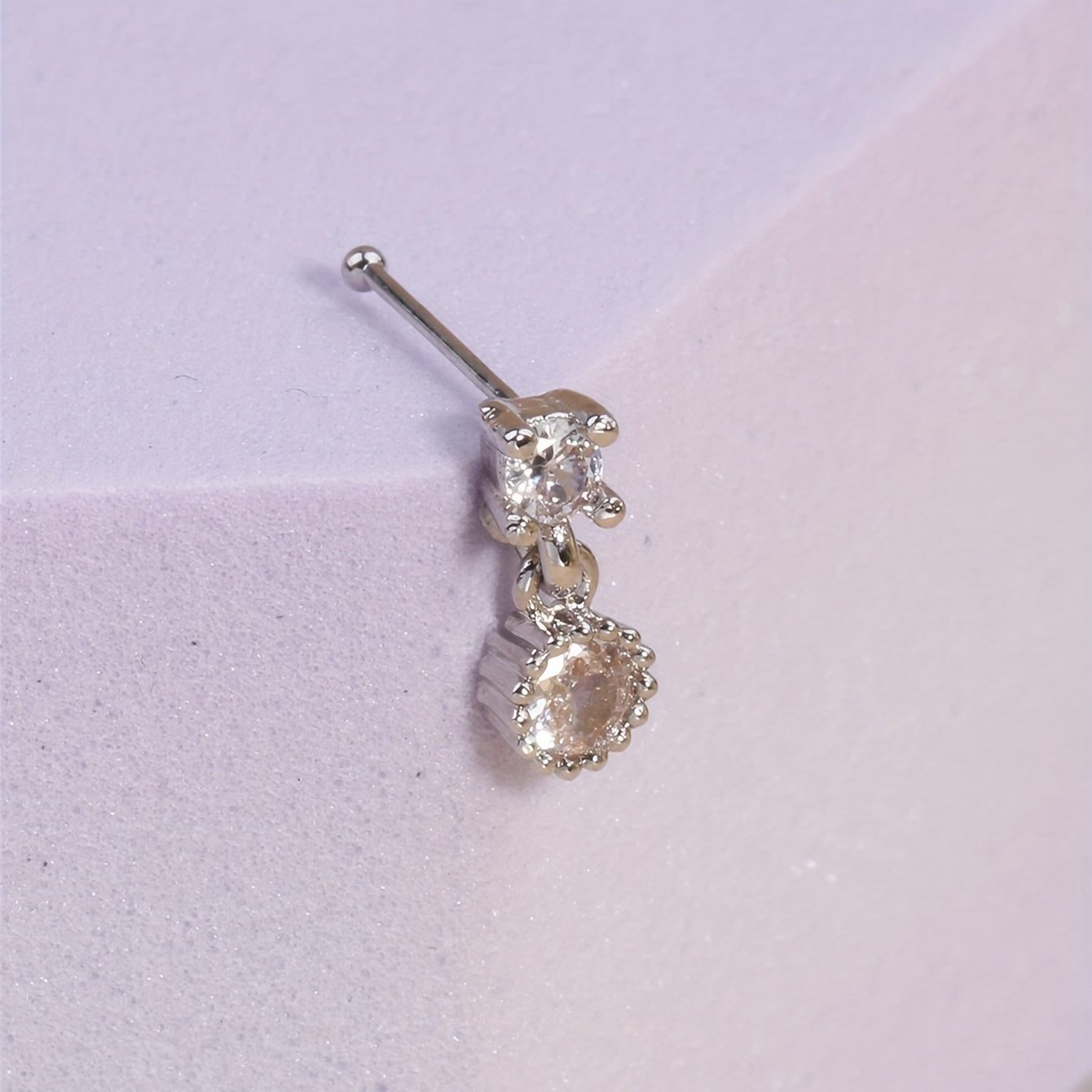Zircon Pendant Nose Stud Ring for Women Body Piercing