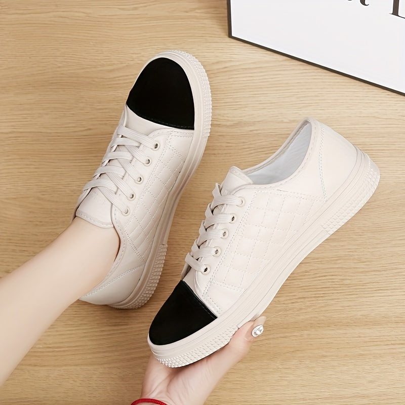 Women's Two Tone Skate Shoes Flat Casual Outdoor Sneakers