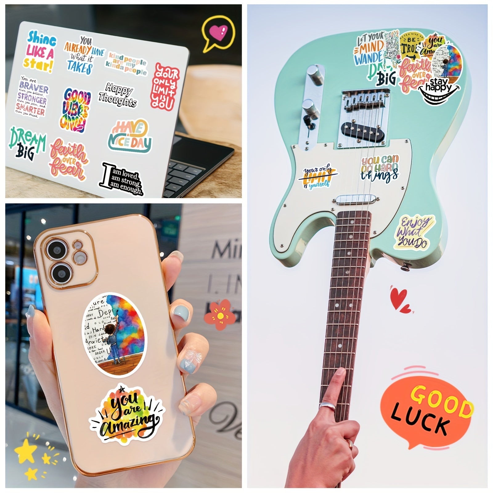 50pcs Motivational Stickers for Teachers Classroom Waterproof Scrapbook