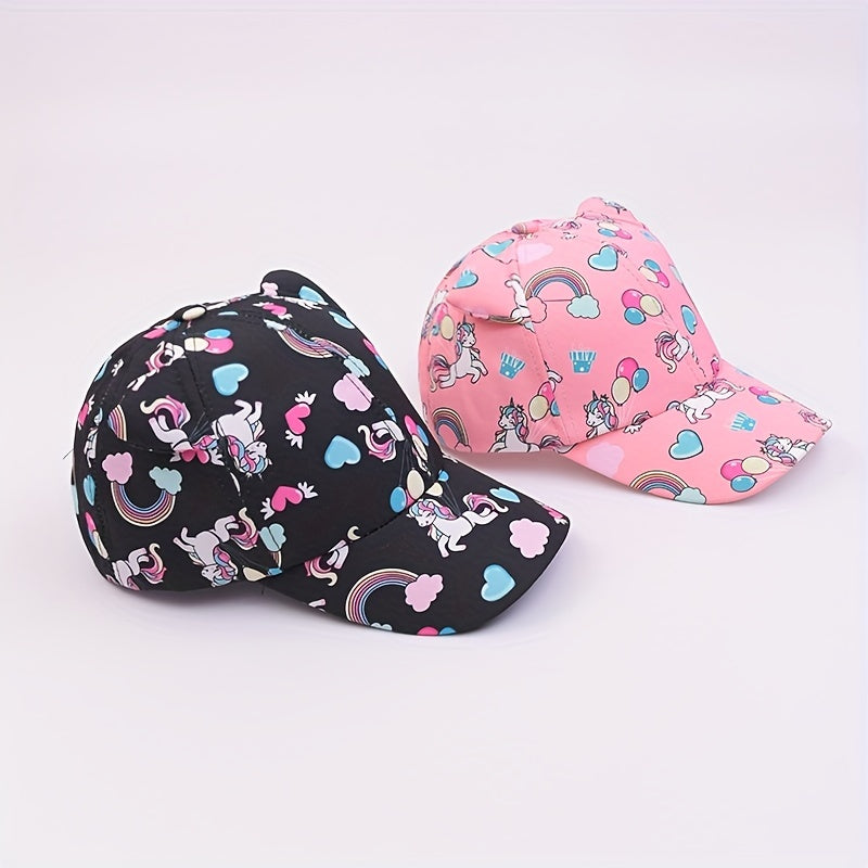 Rainbow Unicorn Little Girls Baseball Cap