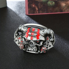 Men's Novelty Skull Belt Buckle for 3.5in Wide Belts
