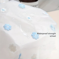 Waterproof Daisy Print Shower Cap 2-Layer Reusable Soft Bath Cap