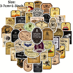 50Pcs Retro Halloween Series Stickers Waterproof DIY Stickers