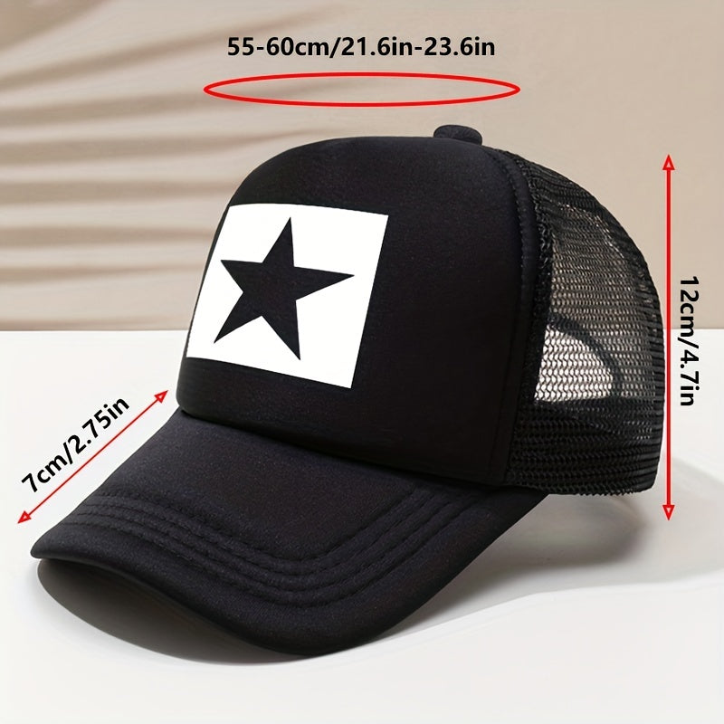 Pentagram Printed Unisex Baseball Cap Hip Hop Mesh Trucker Hat