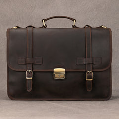 Men's Leather Laptop Messenger Bag Briefcase