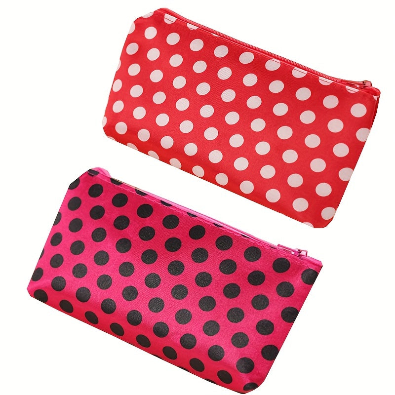 2pcs Zipper Makeup Pouch Heart Stripe Leopard Pattern Cosmetic Pouch