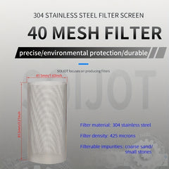 304 Stainless Steel Filter Screen 40 Mesh Water Pump Filter