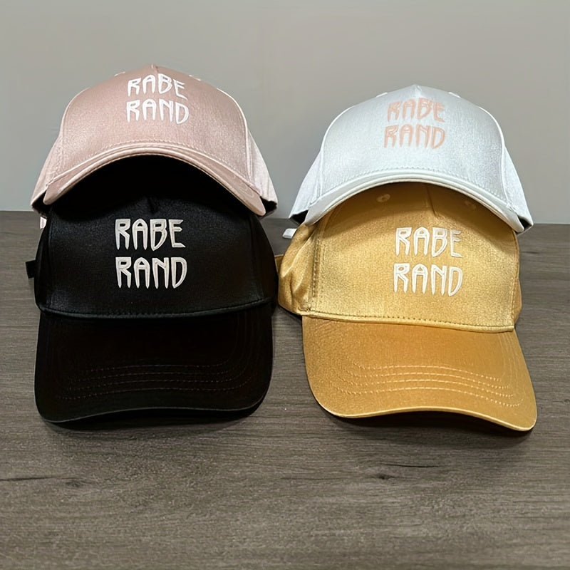 Silk Satin 3D Embroidered Baseball Cap Sunscreen Casual Cap