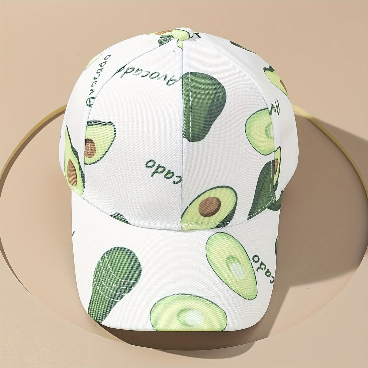 Avocado Print Baseball Cap Solid Cartoon Dad Hat Adjustable Lightweight Sun Hats