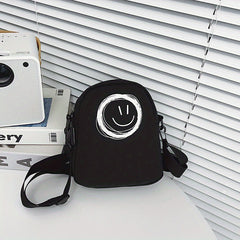 Funny Face Crossbody Bag Nylon Lightweight Messenger Casual Shoulder Bag