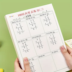 2pcs Vertical Math Practice Number Operations Workbook