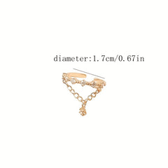 Geometric Chain Ring Star Shape Pendant Adjustable