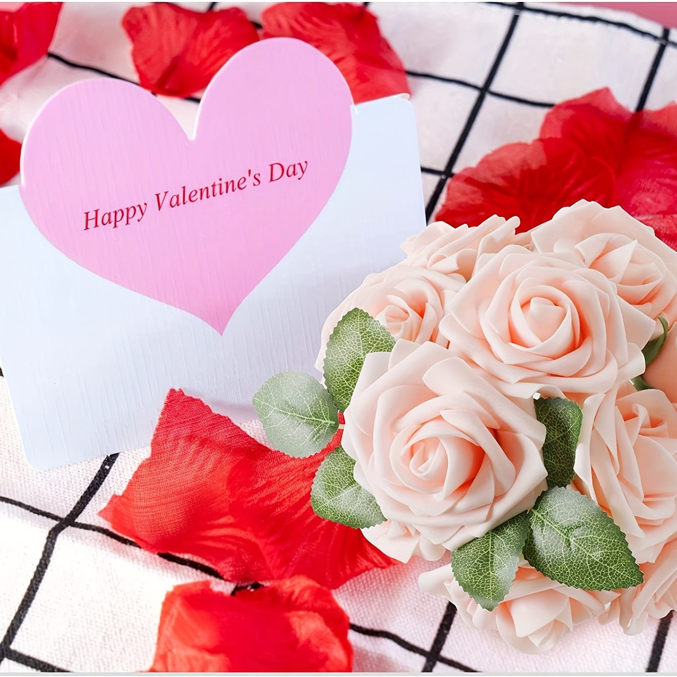25pcs Blush Artificial Roses for DIY Party Wedding & Mother's Arrangements