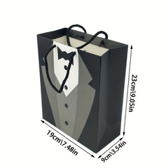 3D Tuxedo Satin Bow Tie Gift Bags for Wedding Groomsmen