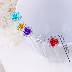 20pcs Crystal Flower Hairpins Wedding Hair Decor Clips