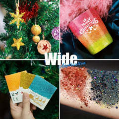 32pcs Glitter Powder & Chunky Glitter Resin Nail Craft Sparkle Sequins Epoxy