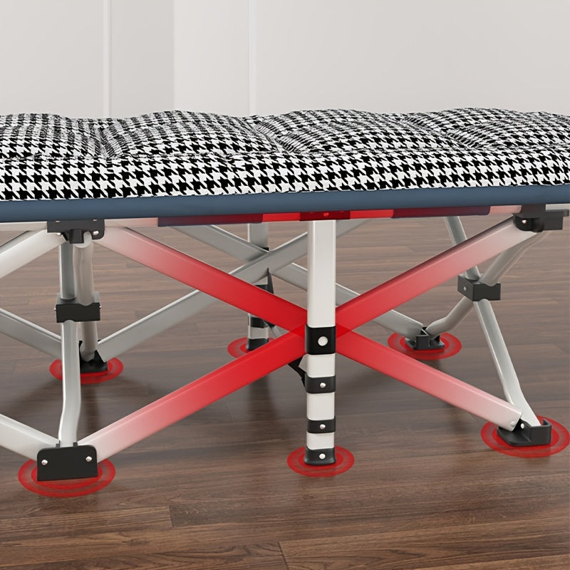 Outdoor Folding Bed Houndstooth Comfortable Office Nap Single Person