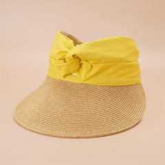 Japanese Straw Sun Hat Knot Stitching Visor Hats