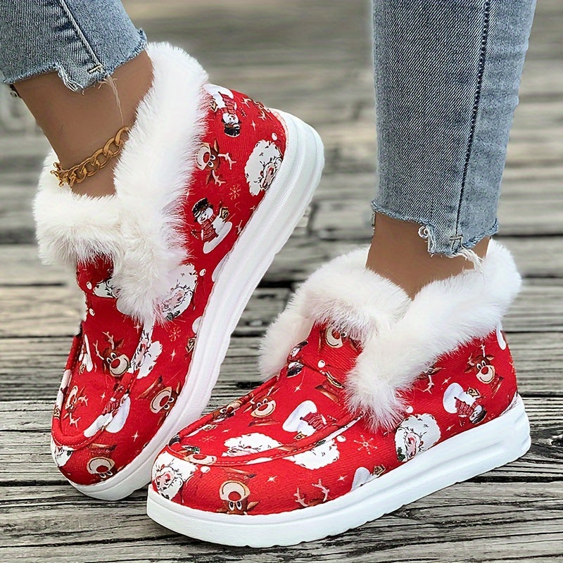 Women's Christmas Snow Boots Plush Comfort & Warmth
