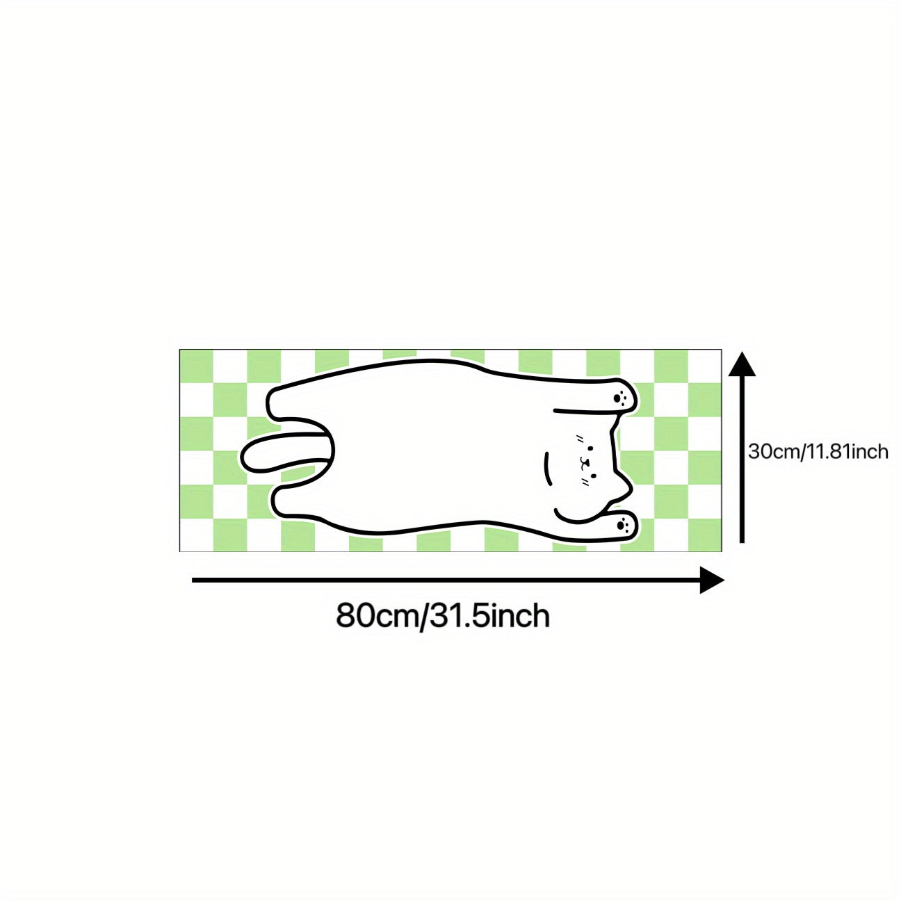 Green Plaid Cat Mouse Pad