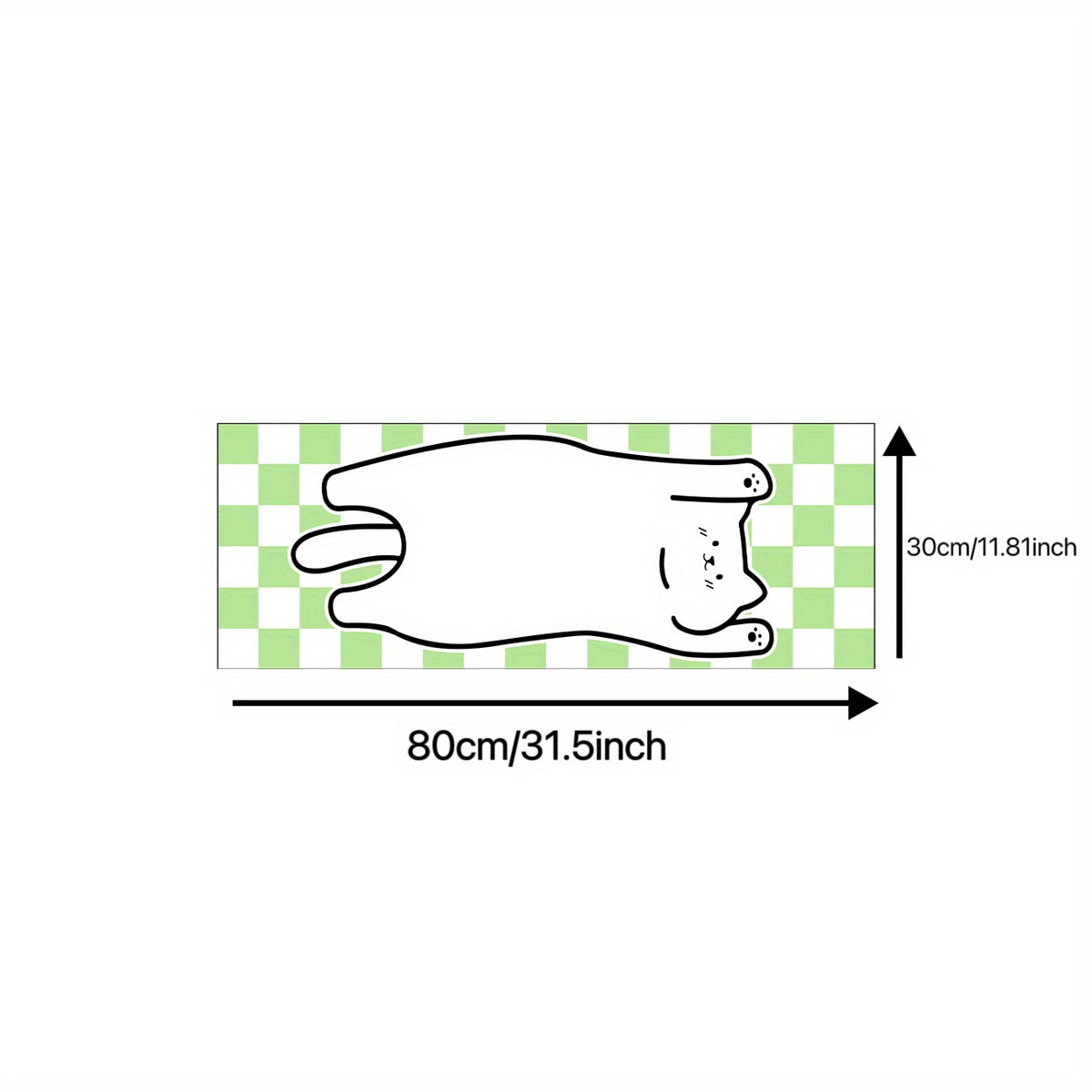 Green Plaid Cat Mouse Pad