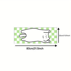 Green Plaid Cat Mouse Pad