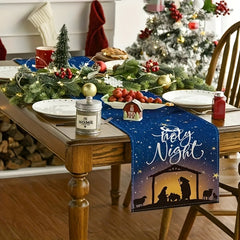 Lord Sky Christmas Table Runner Holy Night Christ Decor