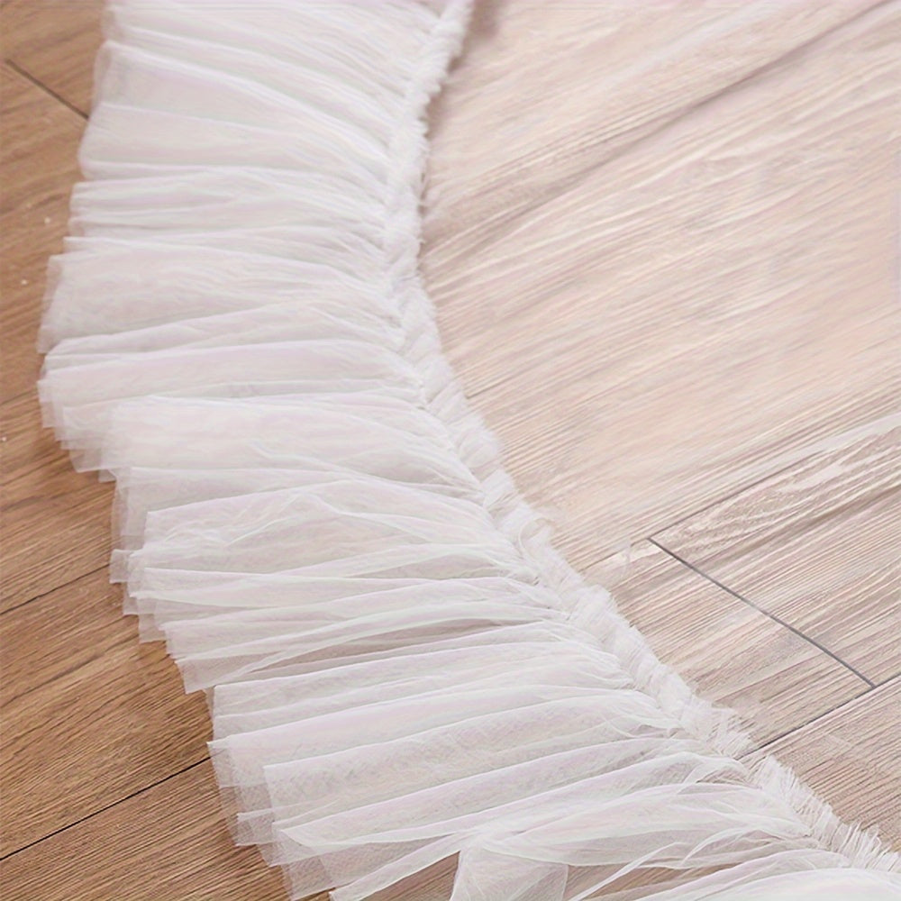Double Layer Bridal Cathedral Veil with Ruffle Detail