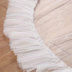 Double Layer Bridal Cathedral Veil with Ruffle Detail