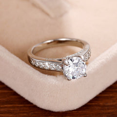 925 Silver Plated Zircon Wedding Ring for Women