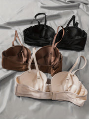 3pcs Solid T Shirt Bras Push Up Bra Women's Lingerie