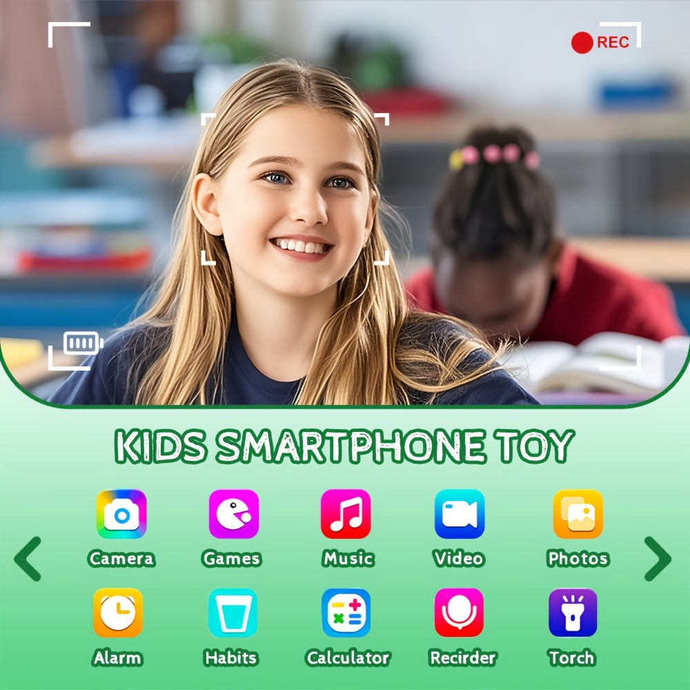 RIVGOT Dual Camera Kids Smartphone Toy with MP3 Player & Educational Games