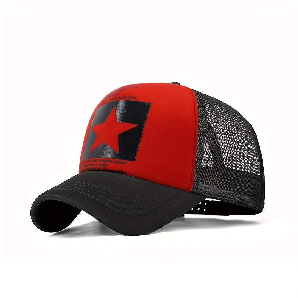 Men's Star Print Baseball Cap for Sun Protection