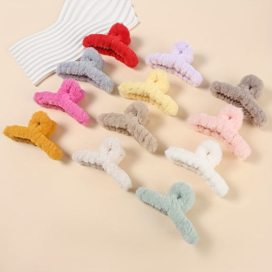 4pcs Plush Hair Clips Claw Clips for Girls