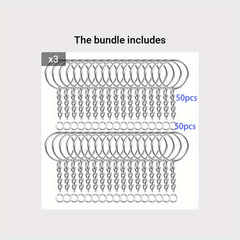 100pcs Keychain Kit w/ 50 Chain Keychains & 50 Jump Ring