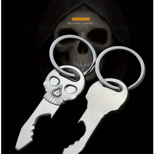 Skull Bottle Opener Metal Keychain Pendant Halloween Gift