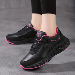 Women's Waterproof Faux Leather Running Shoes