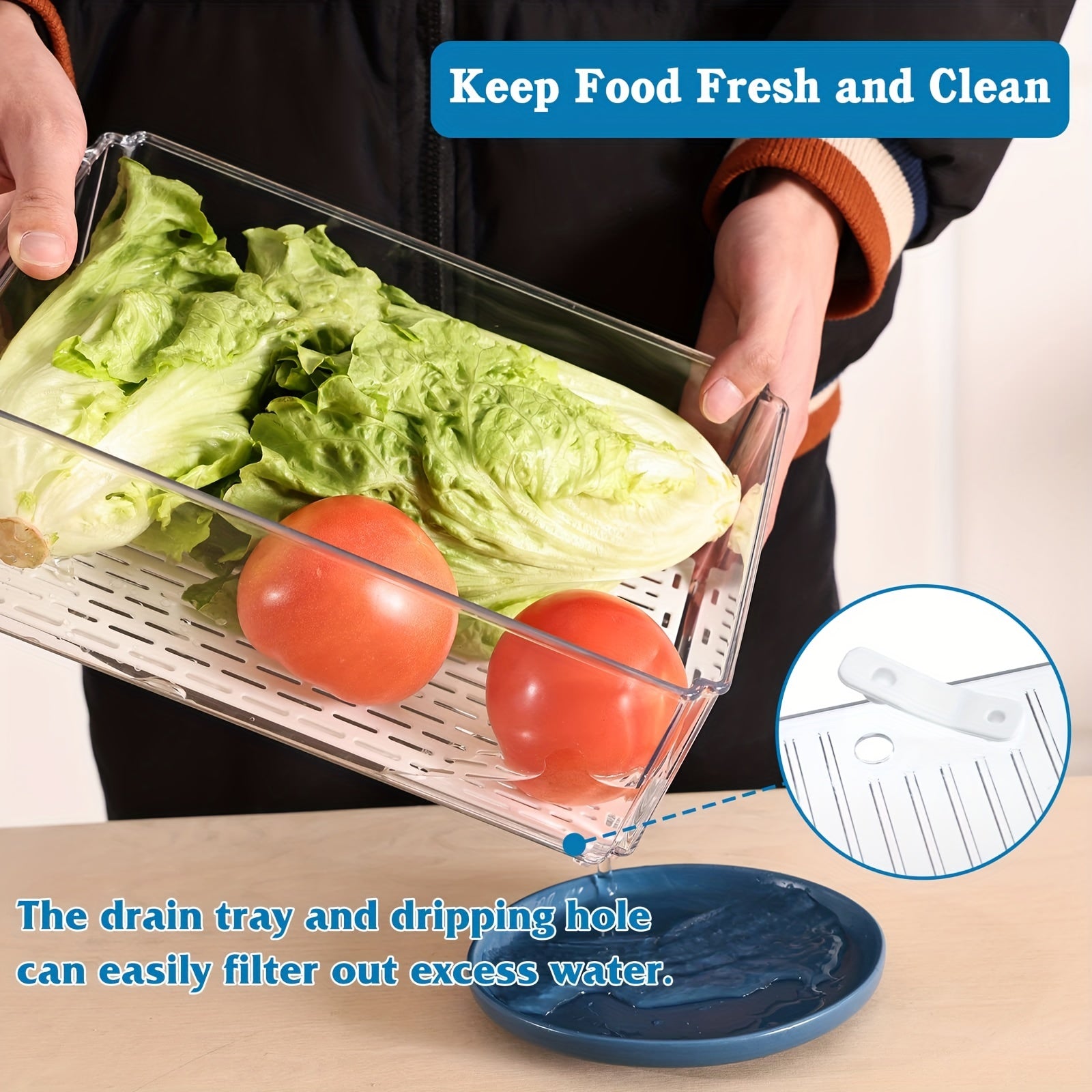 12pcs Fridge Organizer with Lids - Clear Stackable Refrigerator Bins
