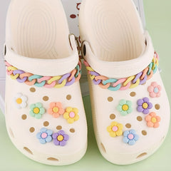30pcs Flower Shoe Charms For Slipper Sandals DIY Shoes Pins