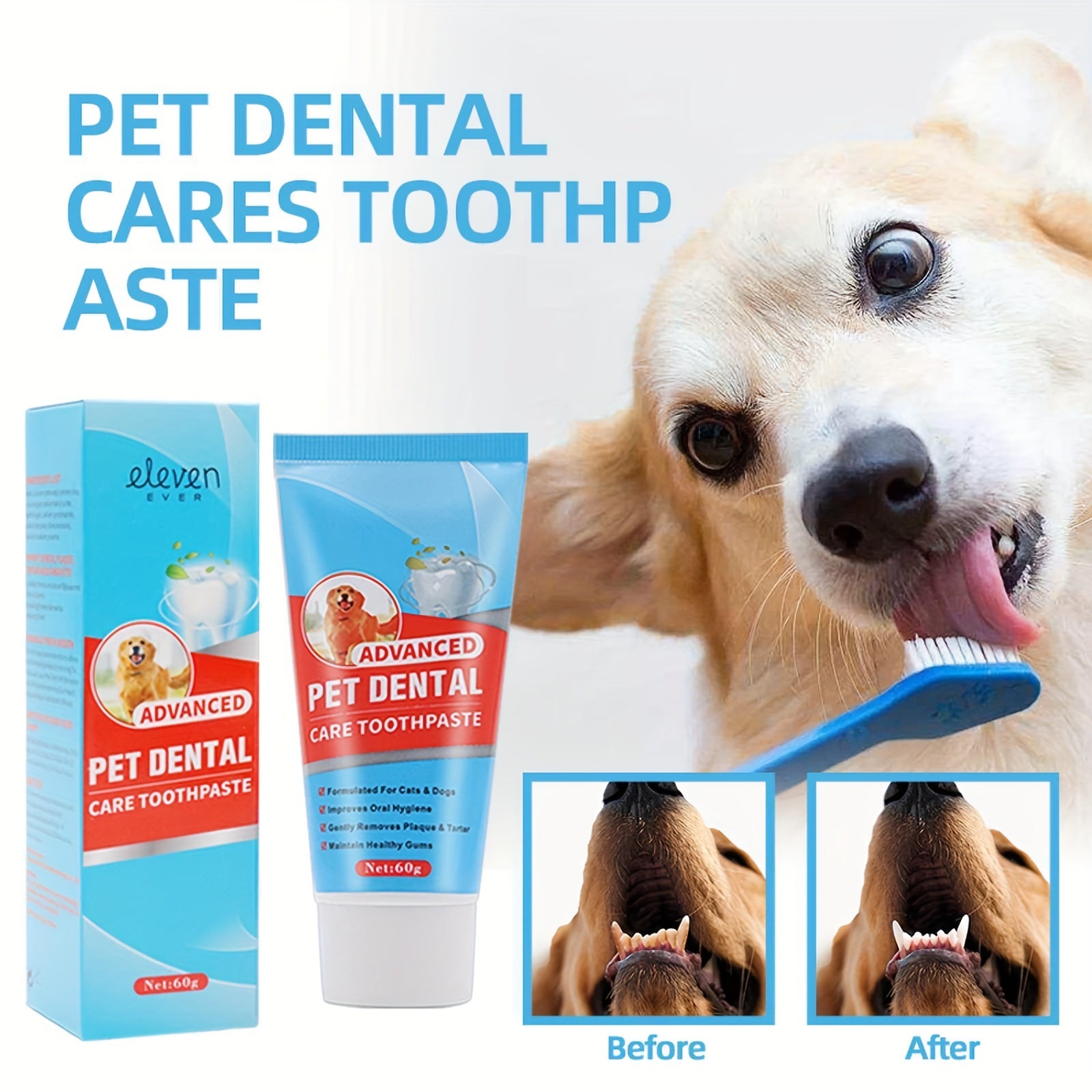 Dog Toothpaste 60g for Fresh Breath & Tartar Removal
