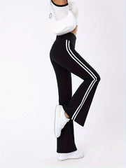 Striped Flare Yoga Pants High Waist Bootcut Fitness Pants