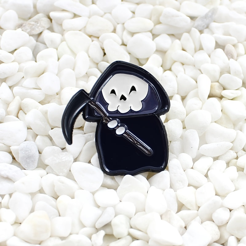 Cloak Skull Sickle Death God Brooch