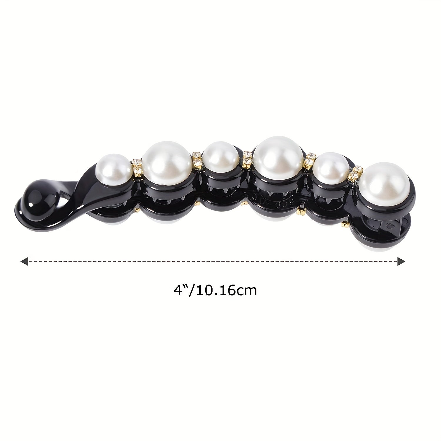 6pcs Pearl Decor Hair Clip Non-slip Ponytail Holder