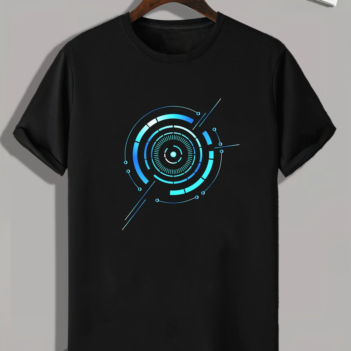 Pattern Print Men's Sports T-shirt Graphic Tee for Fitness Activities