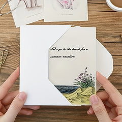3pcs Sea Beach Background Clear Stamps Sun Harbor Scenery Rubber Stamps