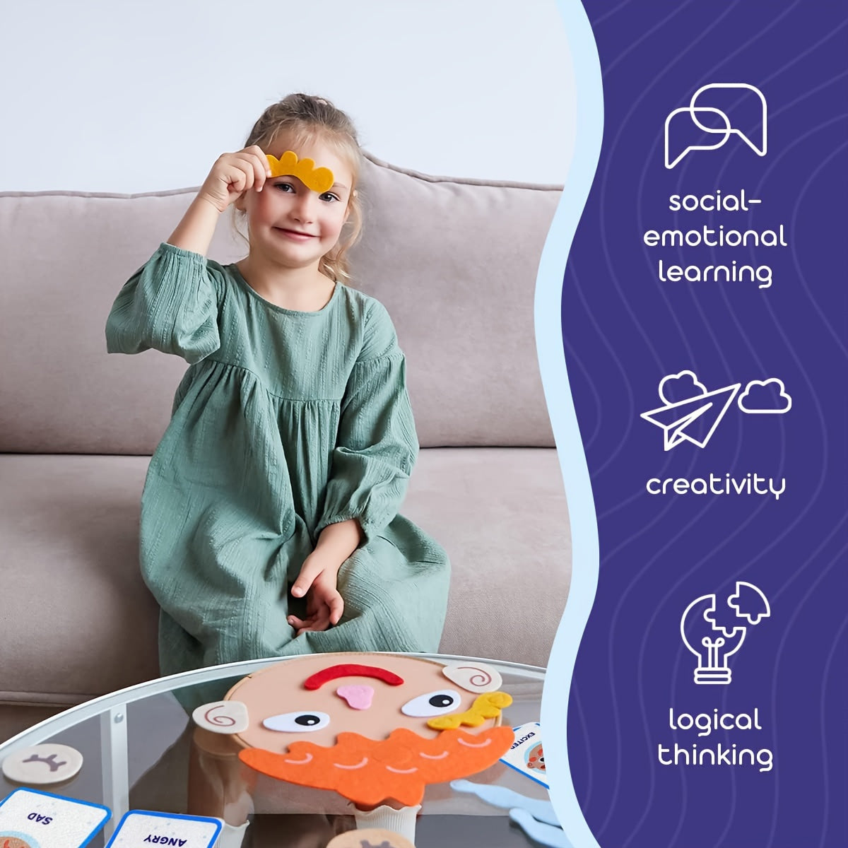 Emotional Cards Family Classroom SEL Activity Toys